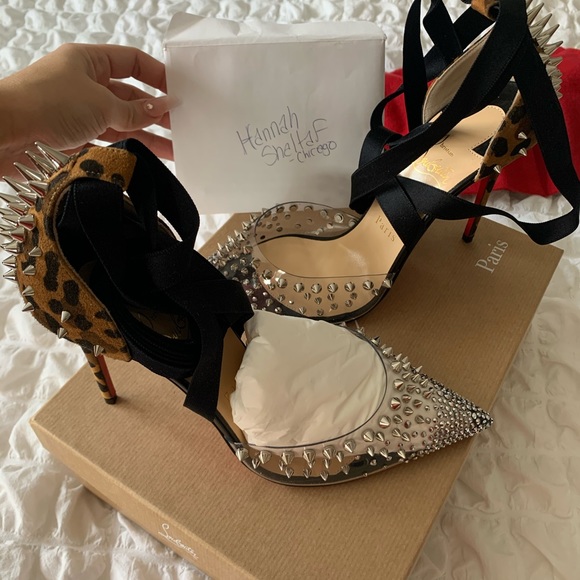 Christian Louboutin mechante reine pvc heels